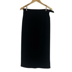 Talbots Black Suede Wrap Skirt, Vintage, 8